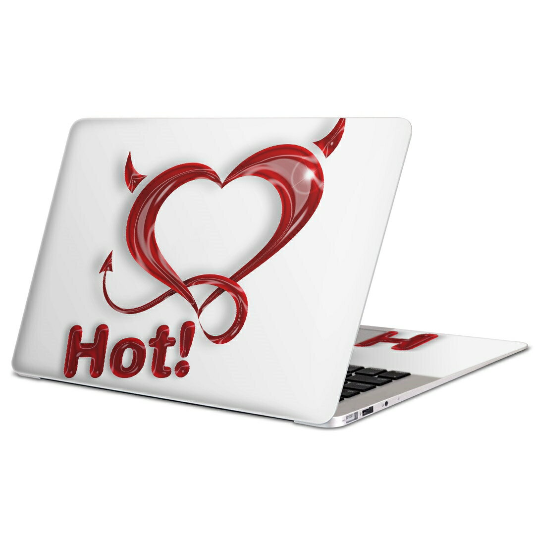 MacBook 用 スキンシール マックブック 13インチ 〜 16インチ MacBook Pro / MacBook Air 各種対応 ノートパソコン カバー ケース フィルム ステッカー アクセサリー 保護 005733 ハート　赤　英語