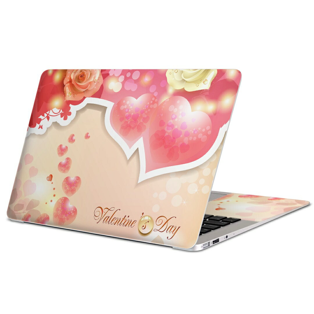 MacBook 用 スキンシール マックブック 13インチ 〜 16インチ MacBook Pro / MacBook Air 各種対応 ノートパソコン カバー ケース フィルム ステッカー アクセサリー 保護 006024 ハート　花