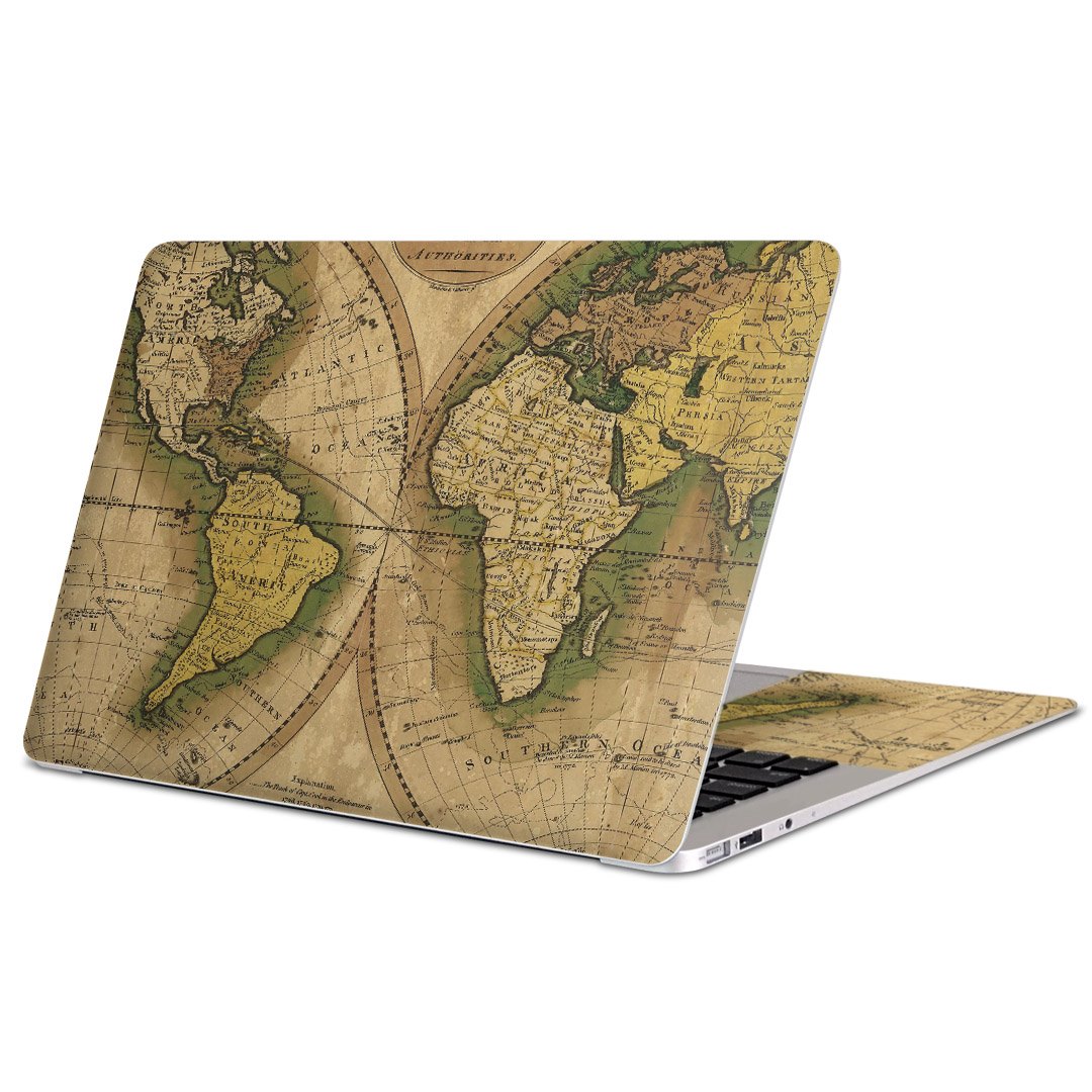MacBook 用 スキンシール マックブック 13インチ 〜 16インチ MacBook Pro / MacBook Air 各種対応 ノートパソコン カバー ケース フィルム ステッカー アクセサリー 保護 006044 世界　地図