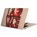 MacBook 用 スキンシール マックブック 13インチ ~ 16インチ MacBook Pro / MacBook Air 各種対応 ノートパソコン カバー ケース フィルム ステッカー アクセサリー 保護 007309 赤 レッド ハート バレンタイン