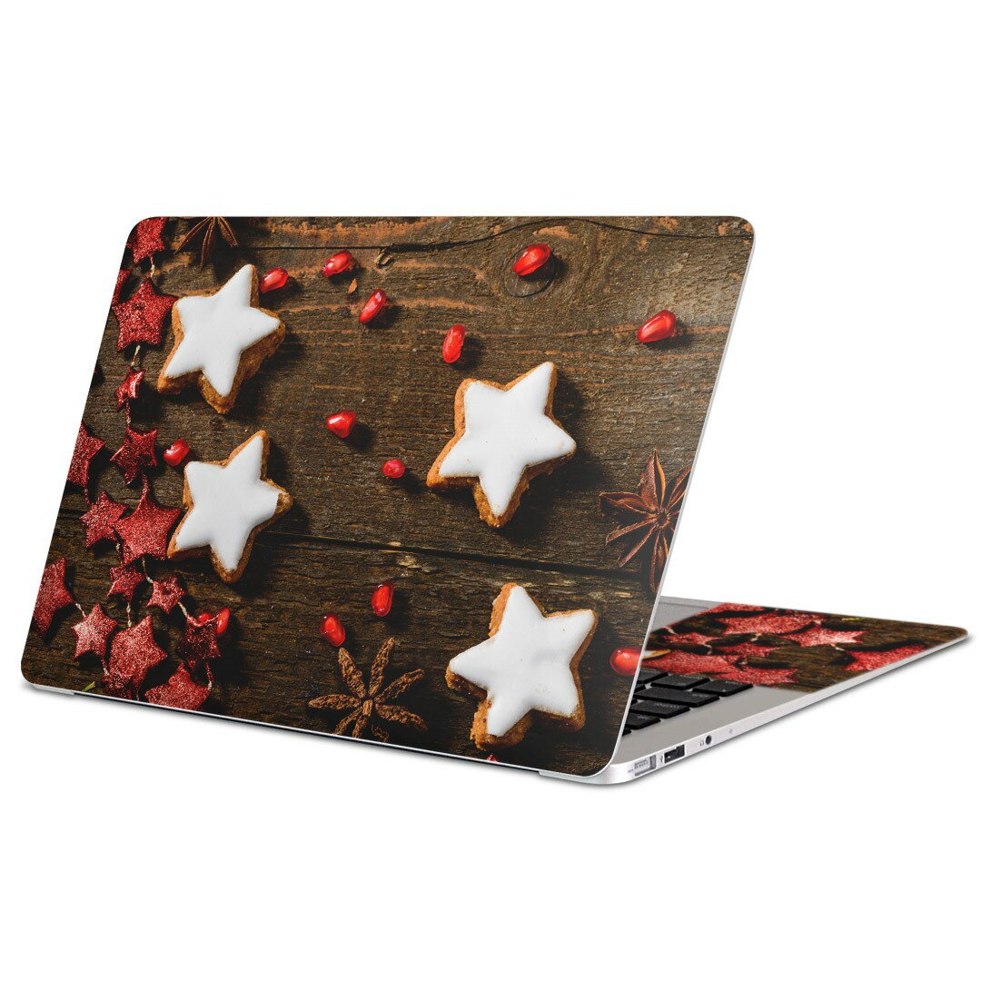 MacBook 用 スキンシール マックブック 13インチ 〜 16インチ MacBook Pro / MacBook Air 各種対応 ノートパソコン カバー ケース フィルム ステッカー アクセサリー 保護 008768 写真　星　スター　クッキー