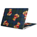 MacBook 用 スキンシール マックブック 13インチ ~ 16インチ MacBook Pro / MacBook Air 各種対応 ノートパソコン カバー ケース フィルム ステッカー アクセサリー 保護 008771 チェック 熊 テディベア
