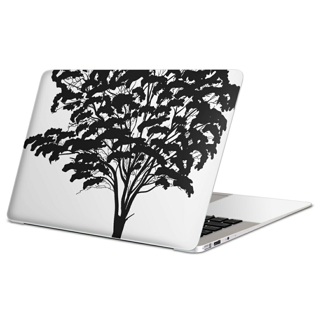 MacBook 用 スキンシール マックブック 13インチ 〜 16インチ MacBook Pro / MacBook Air 各種対応 ノートパソコン カバー ケース フィルム ステッカー アクセサリー 保護 009254 モノクロ　植物　白　黒