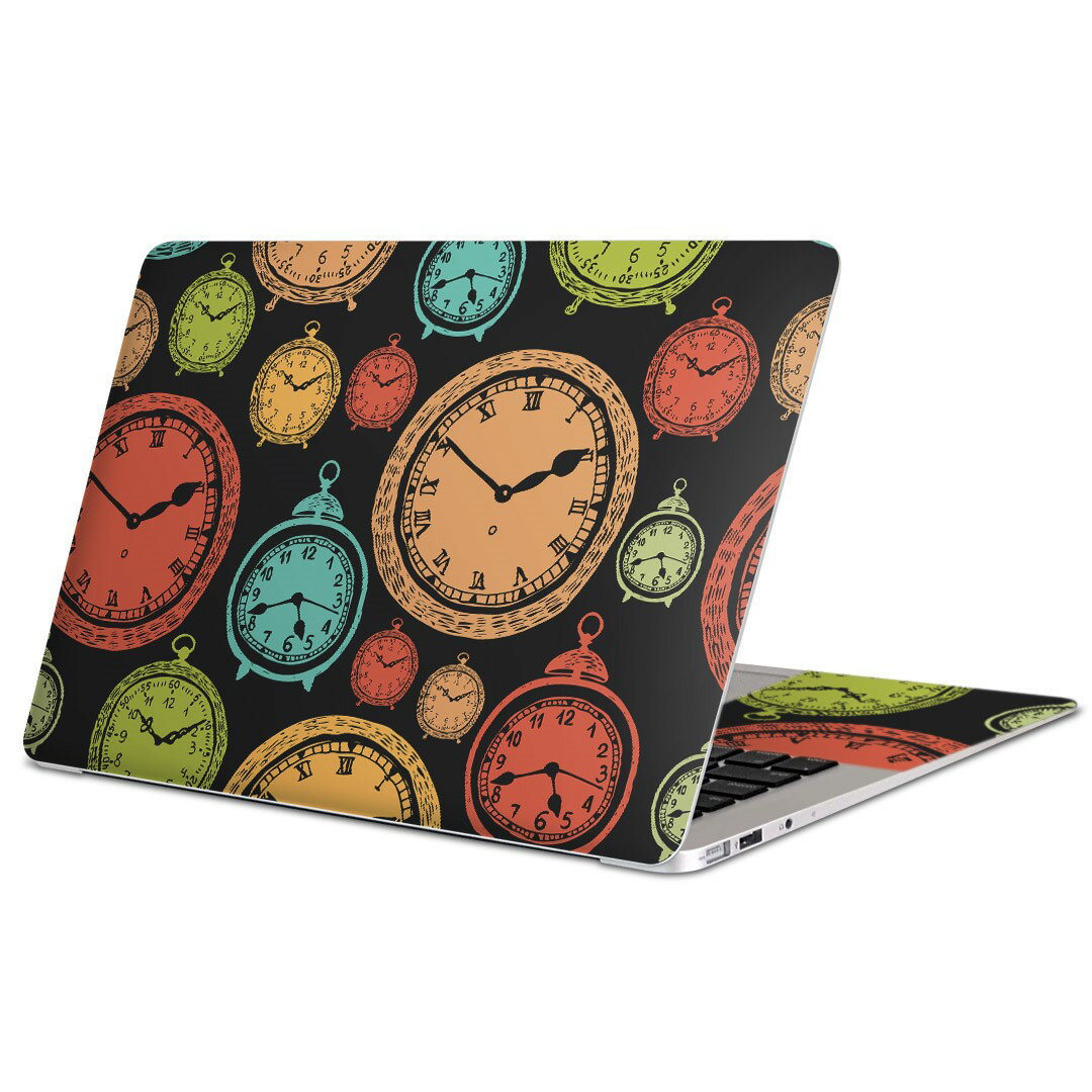 MacBook 用 スキンシール マックブック 13インチ ～ 16インチ MacBook Pro / MacBook Air 各種対応 ノートパソコン カバー ケース フィルム ステッカー アクセサリー 保護 009701 時計 アンティーク