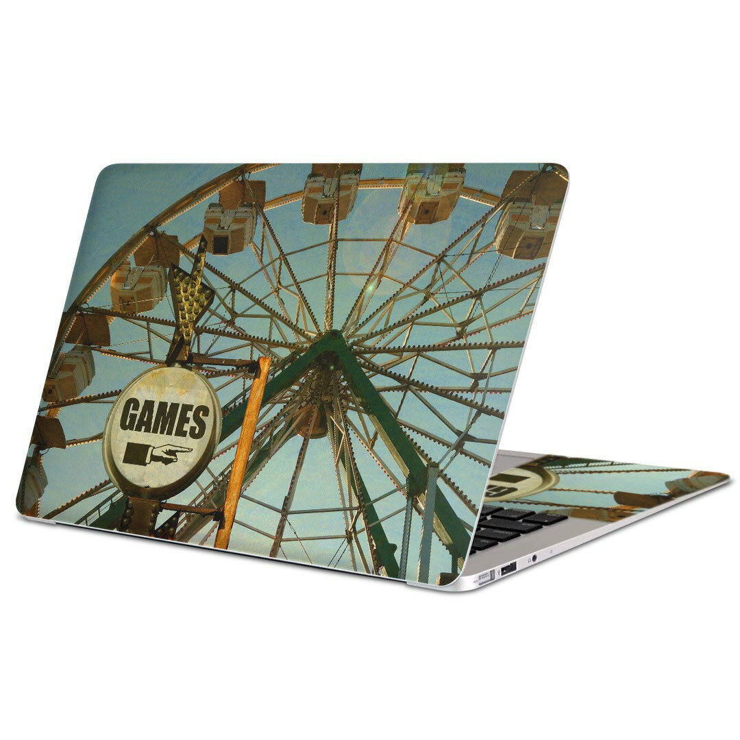 MacBook 用 スキンシール マックブック 13インチ 〜 16インチ MacBook Pro / MacBook Air 各種対応 ノートパソコン カバー ケース フィルム ステッカー アクセサリー 保護 011182 観覧車　ビンテージ　写真