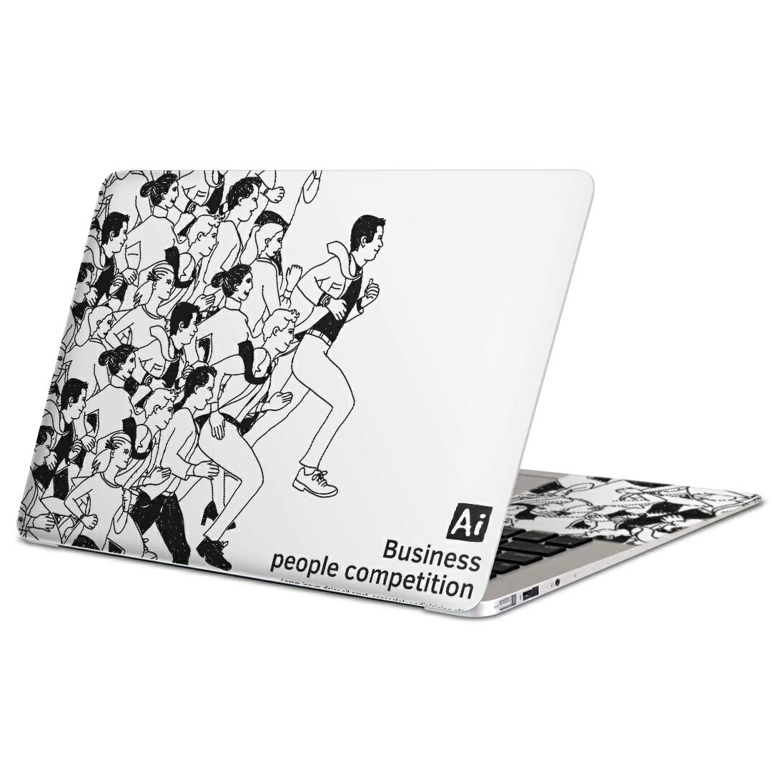 MacBook 用 スキンシール マックブック 13インチ 〜 16インチ MacBook Pro / MacBook Air 各種対応 ノートパソコン カバー ケース フィルム ステッカー アクセサリー 保護 011451 人物　白　黒