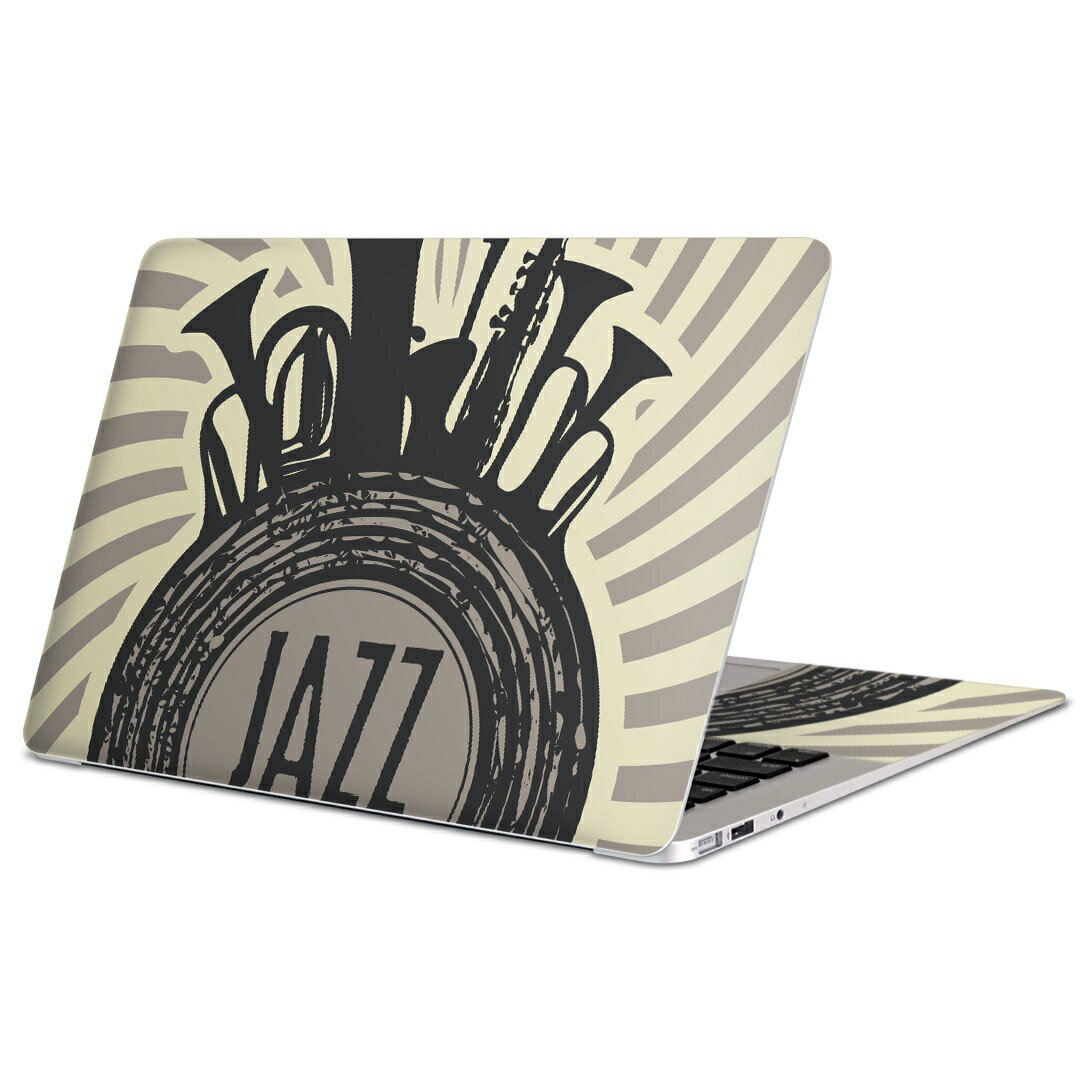 MacBook 用 スキンシール マックブック 13インチ 〜 16インチ MacBook Pro / MacBook Air 各種対応 ノートパソコン カバー ケース フィルム ステッカー アクセサリー 保護 011667 音楽　ジャズ　楽器