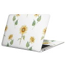MacBook 用 スキンシール マックブック 13インチ ~ 16インチ MacBook Pro / MacBook Air 各種対応 ノートパソコン カバー ケース フィルム ステッカー アクセサリー 保護 012090 ひまわり 花 白