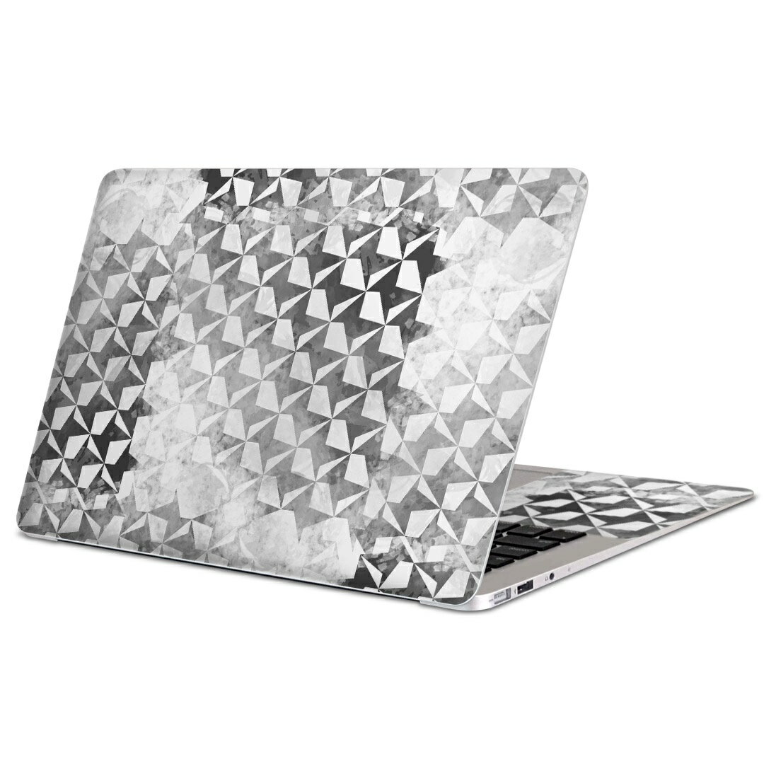 MacBook 用 スキンシール マックブック 13インチ 〜 16インチ MacBook Pro / MacBook Air 各種対応 ノートパソコン カバー ケース フィルム ステッカー アクセサリー 保護 012376 グレー　かっこいい　模様
