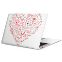 MacBook 用 スキンシール マックブック 13インチ ~ 16インチ MacBook Pro / MacBook Air 各種対応 ノートパソコン カバー ケース フィルム ステッカー アクセサリー 保護 014624 バレンタイン ハート
