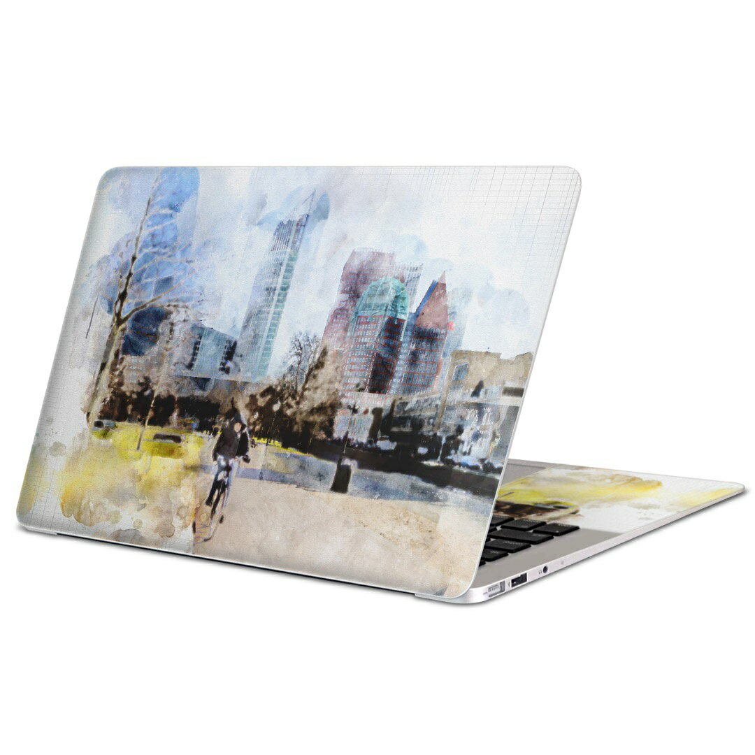 MacBook 用 スキンシール マックブック 13インチ 〜 16インチ MacBook Pro / MacBook Air 各種対応 ノートパソコン カバー ケース フィルム ステッカー アクセサリー 保護 016301 街並み　色彩
