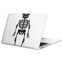 MacBook 用 スキンシール マックブック 13インチ ~ 16インチ MacBook Pro / MacBook Air 各種対応 ノートパソコン カバー ケース フィルム ステッカー アクセサリー 保護 017444 ハロウィン ホラー ガイコツ 骸骨 モノトーン