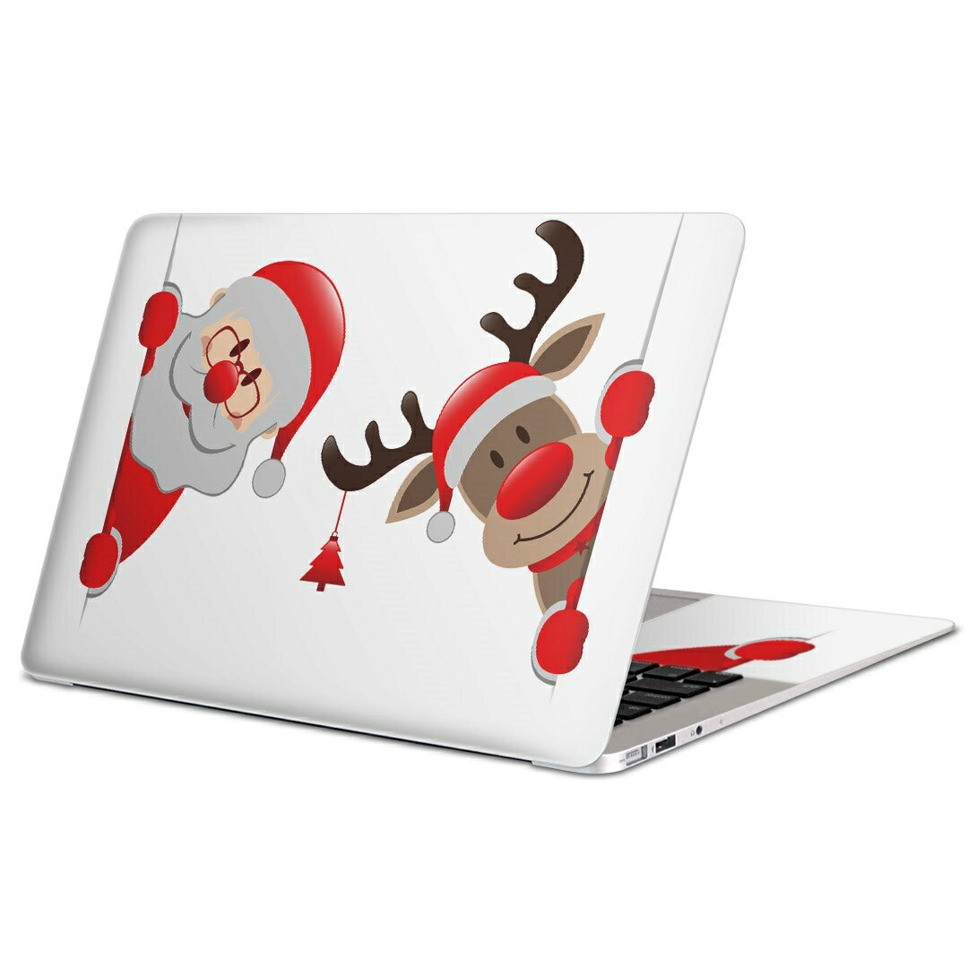 MacBook 用 スキンシール マックブック 13インチ 〜 16インチ MacBook Pro / MacBook Air 各種対応 ノートパソコン カバー ケース フィルム ステッカー アクセサリー 保護 017828 クリスマス サンタ　トナカイ　クリスマス