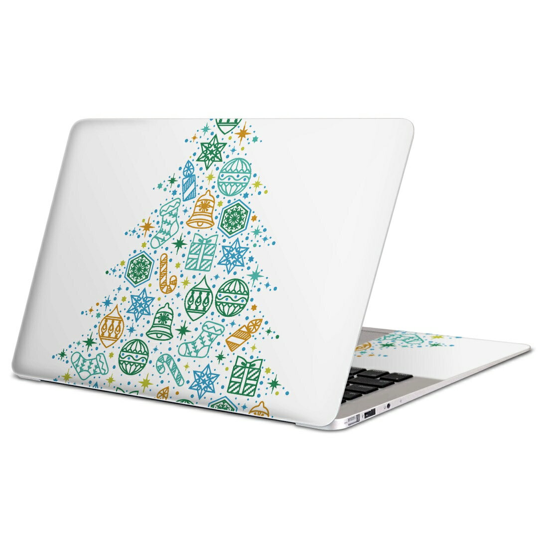 MacBook 用 スキンシール マックブック 13インチ 〜 16インチ MacBook Pro / MacBook Air 各種対応 ノートパソコン カバー ケース フィルム ステッカー アクセサリー 保護 017829 クリスマス ツリー 雪の結晶 クリスマス