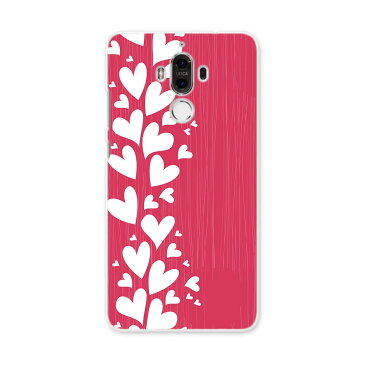 HUAWEI Mate 9 ファーウェイ mate9 simfree SIMフリー スマホ カバー 全機種対応 あり ケース スマホケース スマホカバー PC ハードケース ハート ピンク イラスト ラブリー 000175