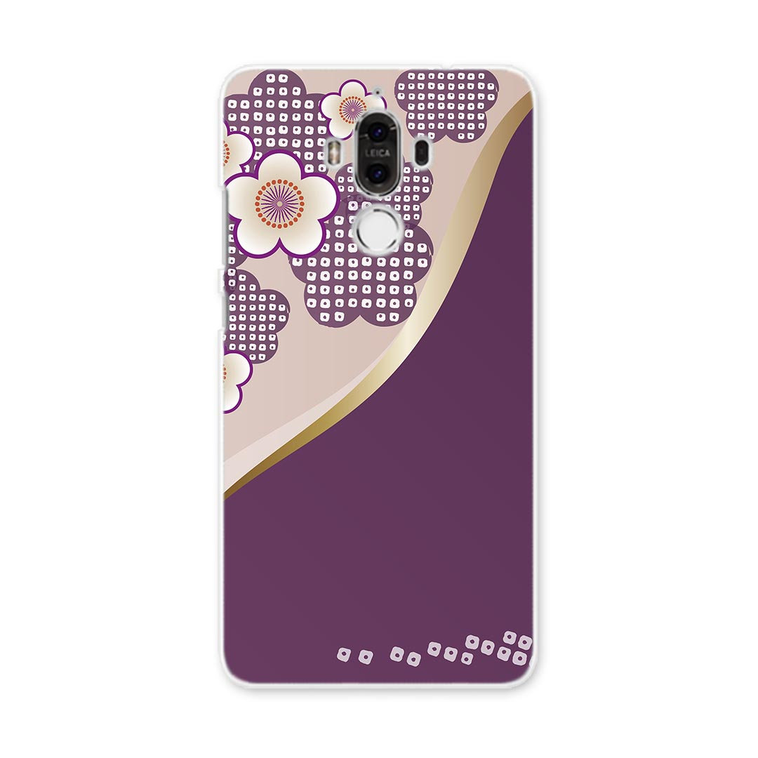 HUAWEI Mate 9 ファーウェイ mate9 simfree SIMフリー スマホ カバー ケース スマホケース スマホカバー PC ハードケース 和風　和柄　紫　花 フラワー 005248
