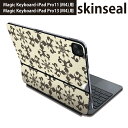 マジックキーボード 用 スキンシール 11インチ 13インチ iPad Pro11(M4) iPad Pro13(M4)用 2024年発売 第5世代 Magic Keyboard 対応 前面 背面 保護シール 人気 ダマスク 花 ゴージャス 000292