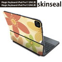 マジックキーボード 用 スキンシール 11インチ 13インチ iPad Pro11(M4) iPad Pro13(M4)用 2024年発売 第5世代 Magic Keyboard 対応 前面 背面 保護シール 人気 花 ピンク 000685(2)