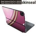 マジックキーボード 用 スキンシール 11インチ 13インチ iPad Pro11(M4) iPad Pro13(M4)用 2024年発売 第5世代 Magic Keyboard 対応 前面 背面 保護シール 人気 真珠 ピンク 001543(2)