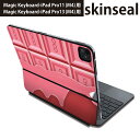 マジックキーボード 用 スキンシール 11インチ 13インチ iPad Pro11(M4) iPad Pro13(M4)用 2024年発売 第5世代 Magic Keyboard 対応 前面 背面 保護シール 人気 チョコレート ピンク 002446