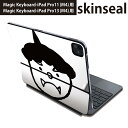 マジックキーボード 用 スキンシール 11インチ 13インチ iPad Pro11(M4) iPad Pro13(M4)用 2024年発売 第5世代 Magic Keyboard 対応 前面 背面 保護シール 人気 鬼 白黒 031599(2)