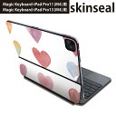 マジックキーボード 用 スキンシール 11インチ 13インチ iPad Pro11(M4) iPad Pro13(M4)用 2024年発売 第5世代 Magic Keyboard 対応 前面 背面 保護シール 人気 ハート 色彩 シンプル 005266(2)