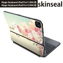 マジックキーボード 用 スキンシール 11インチ 13インチ iPad Pro11(M4) iPad Pro13(M4)用 2024年発売 第5世代 Magic Keyboard 対応 前面 背面 保護シール 人気 やぎ 花 006778(2)