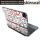 マジックキーボード 用 スキンシール 11インチ 13インチ iPad Pro11(M4) iPad Pro13(M4)用 2024年発売 第5世代 Magic Keyboard 対応 前面 背面 保護シール 人気 ハート 模様 赤 レッド 007874(2)