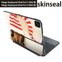 マジックキーボード 用 スキンシール 11インチ 13インチ iPad Pro11(M4) iPad Pro13(M4)用 2024年発売 第5世代 Magic Keyboard 対応 前面 背面 保護シール 人気 写真 犬 帽子 赤 レッド 008439