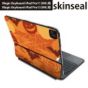 マジックキーボード 用 スキンシール 11インチ 13インチ iPad Pro11(M4) iPad Pro13(M4)用 2024年発売 第5世代 Magic Keyboard 対応 前面 背面 保護シール 人気 ハロウィン オレンジ カボチャ 模様 008514
