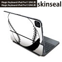 マジックキーボード 用 スキンシール 11インチ 13インチ iPad Pro11(M4) iPad Pro13(M4)用 2024年発売 第5世代 Magic Keyboard 対応 前面 背面 保護シール 人気 スポーツ 野球 ボール 010183(2)