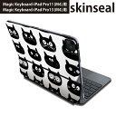 マジックキーボード 用 スキンシール 11インチ 13インチ iPad Pro11(M4) iPad Pro13(M4)用 2024年発売 第5世代 Magic Keyboard 対応 前面 背面 保護シール 人気 動物 猫 黒 010393(2)