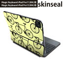 マジックキーボード 用 スキンシール 11インチ 13インチ iPad Pro11(M4) iPad Pro13(M4)用 2024年発売 第5世代 Magic Keyboard 対応 前面 背面 保護シール 人気 乗り物 自転車 黄色 010419