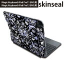 マジックキーボード 用 スキンシール 11インチ 13インチ iPad Pro11(M4) iPad Pro13(M4)用 2024年発売 第5世代 Magic Keyboard 対応 前面 背面 保護シール 人気 花柄 黒 エレガント 012276(2)