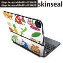 マジックキーボード 用 スキンシール 11インチ 13インチ iPad Pro11(M4) iPad Pro13(M4)用 2024年発売 第5世代 Magic Keyboard 対応 前面 背面 保護シール 人気 シーサー 沖縄 ハイビスカス 013766