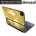 マジックキーボード 用 スキンシール 11インチ 13インチ iPad Pro11(M4) iPad Pro13(M4)用 2024年発売 第5世代 Magic Keyboard 対応 前面 背面 保護シール 人気 うさぎ 月 お月見 黄色 014866