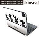 マジックキーボード 用 スキンシール 11インチ 13インチ iPad Pro11(M4) iPad Pro13(M4)用 2024年発売 第5世代 Magic Keyboard 対応 前面 背面 保護シール 人気 木 植物 モノクロ サボテン 015713(2)