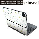 マジックキーボード 用 スキンシール 11インチ 13インチ iPad Pro11(M4) iPad Pro13(M4)用 2024年発売 第5世代 Magic Keyboard 対応 前面 背面 保護シール 人気 木 緑 自然 植物 樹木 クローバー 016495