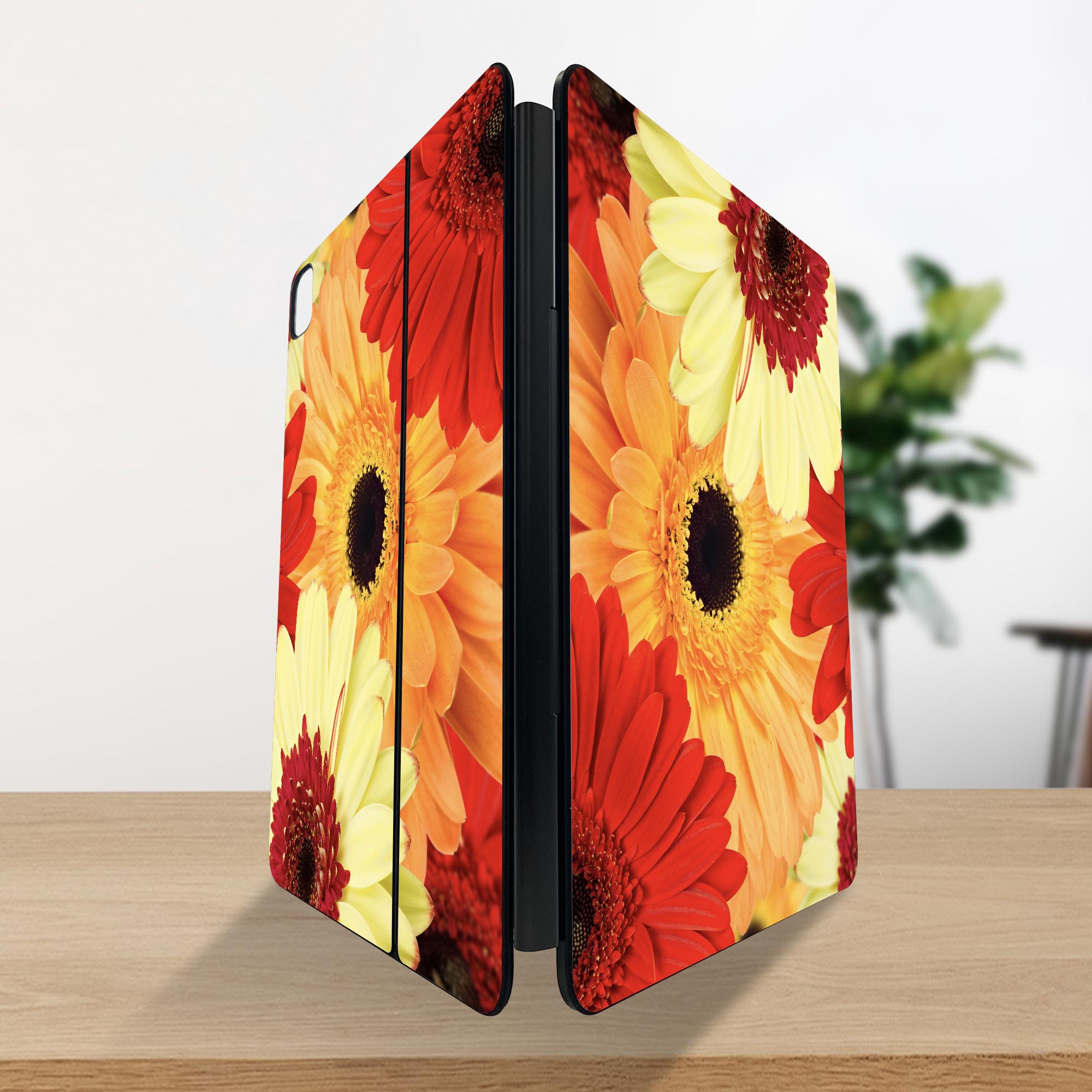 マジックキーボード 用 スキンシール 11インチ 13インチ iPad Pro11(M4) iPad Pro13(M4)用 2024年発売 第5世代 Magic Keyboard 対応 前面 背面 保護シール 人気 花　ガーベラ 000990