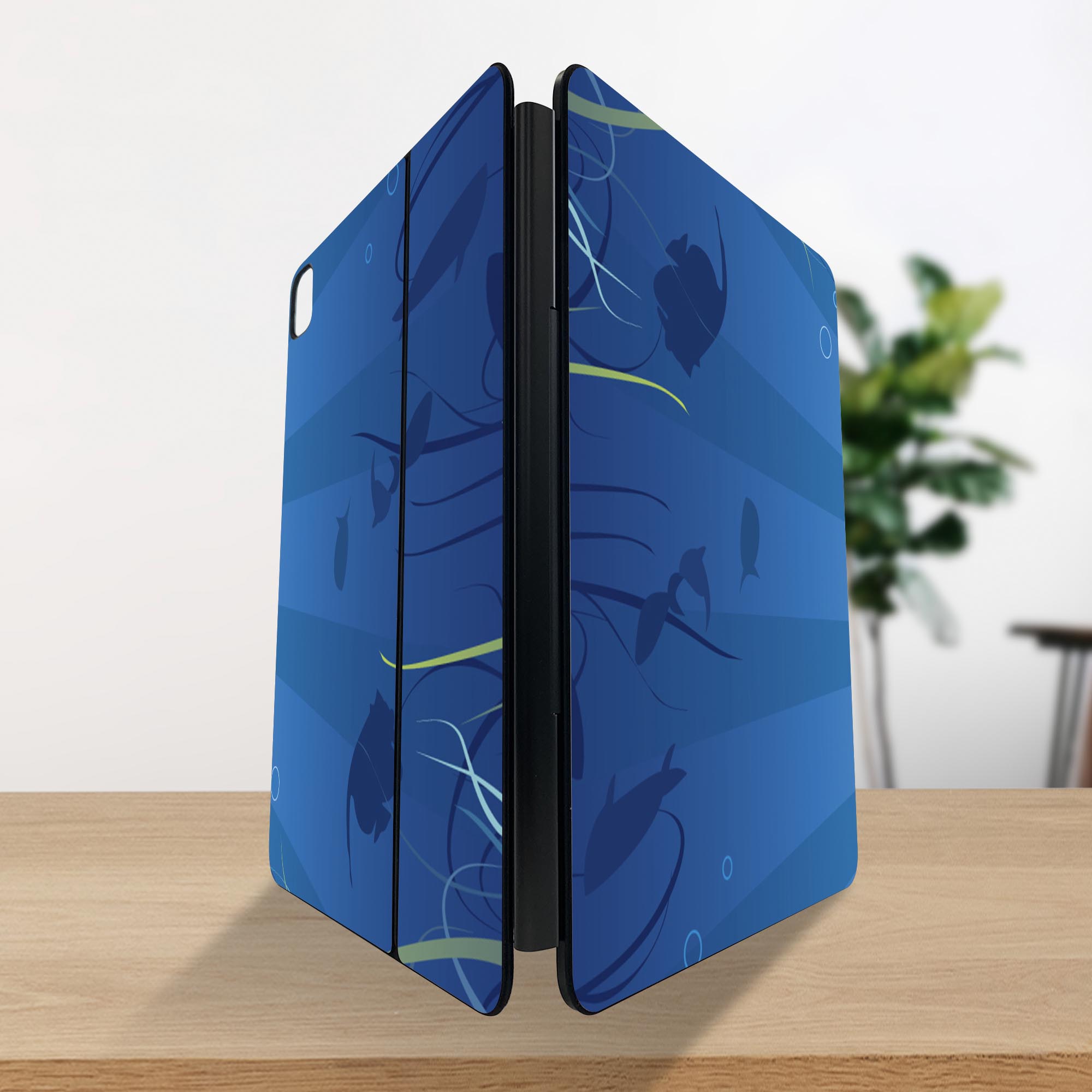 マジックキーボード 用 スキンシール 11インチ 13インチ iPad Pro11(M4) iPad Pro13(M4)用 2024年発売 第5世代 Magic Keyboard 対応 前面 背面 保護シール 人気 水中　魚　海 001264