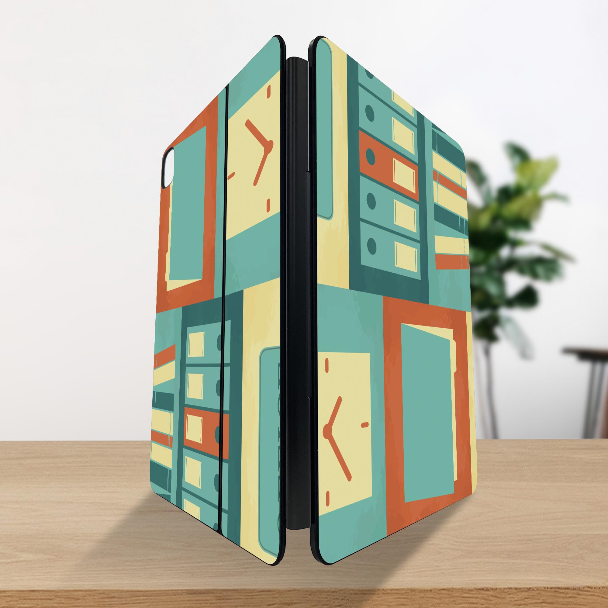 マジックキーボード 用 スキンシール 11インチ 13インチ iPad Pro11(M4) iPad Pro13(M4)用 2024年発売 第5世代 Magic Keyboard 対応 前面 背面 保護シール 人気 オフィス　イラスト 002398