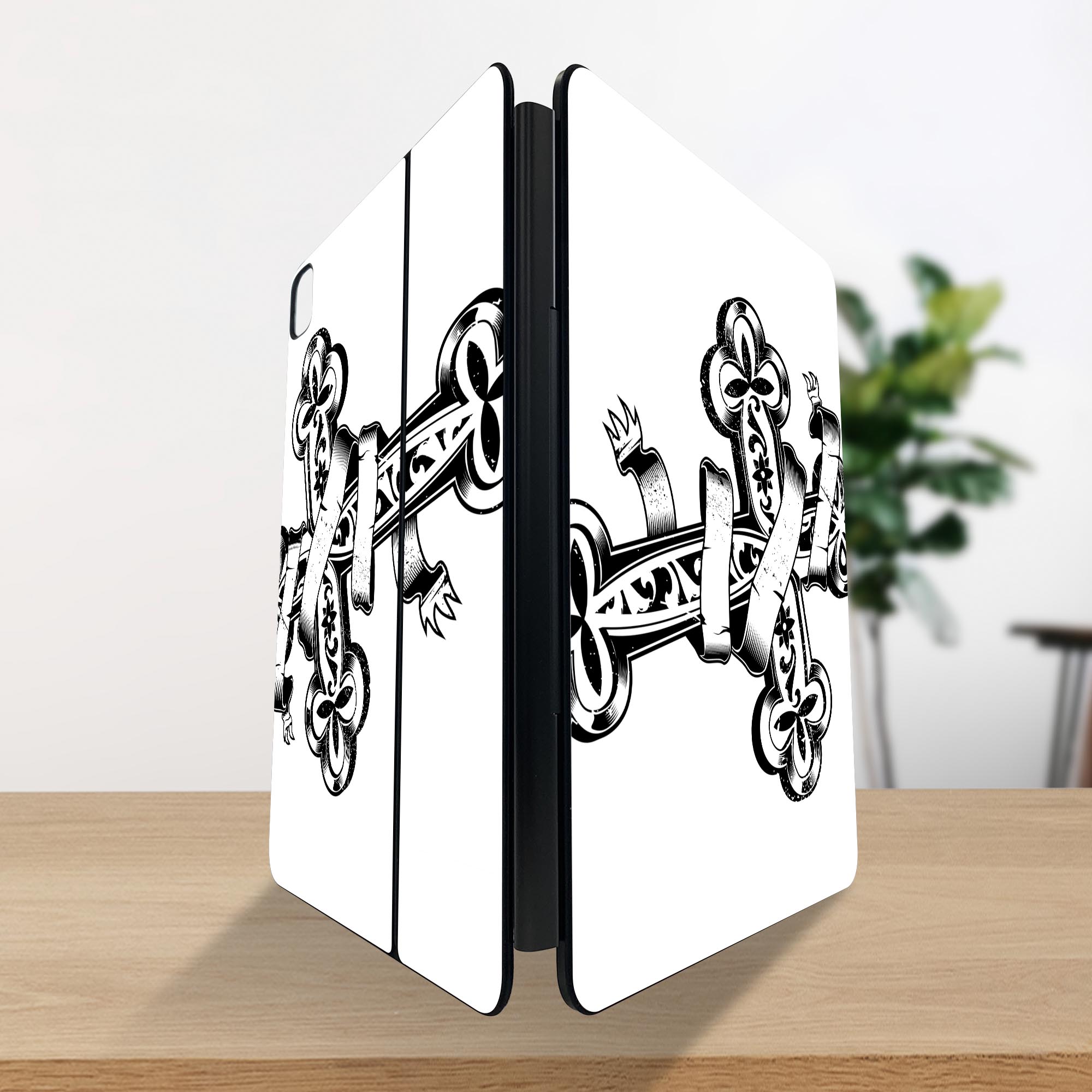 マジックキーボード 用 スキンシール 11インチ 13インチ iPad Pro11(M4) iPad Pro13(M4)用 2024年発売 第5世代 Magic Keyboard 対応 前面 背面 保護シール 人気 十字架　イラスト 006434