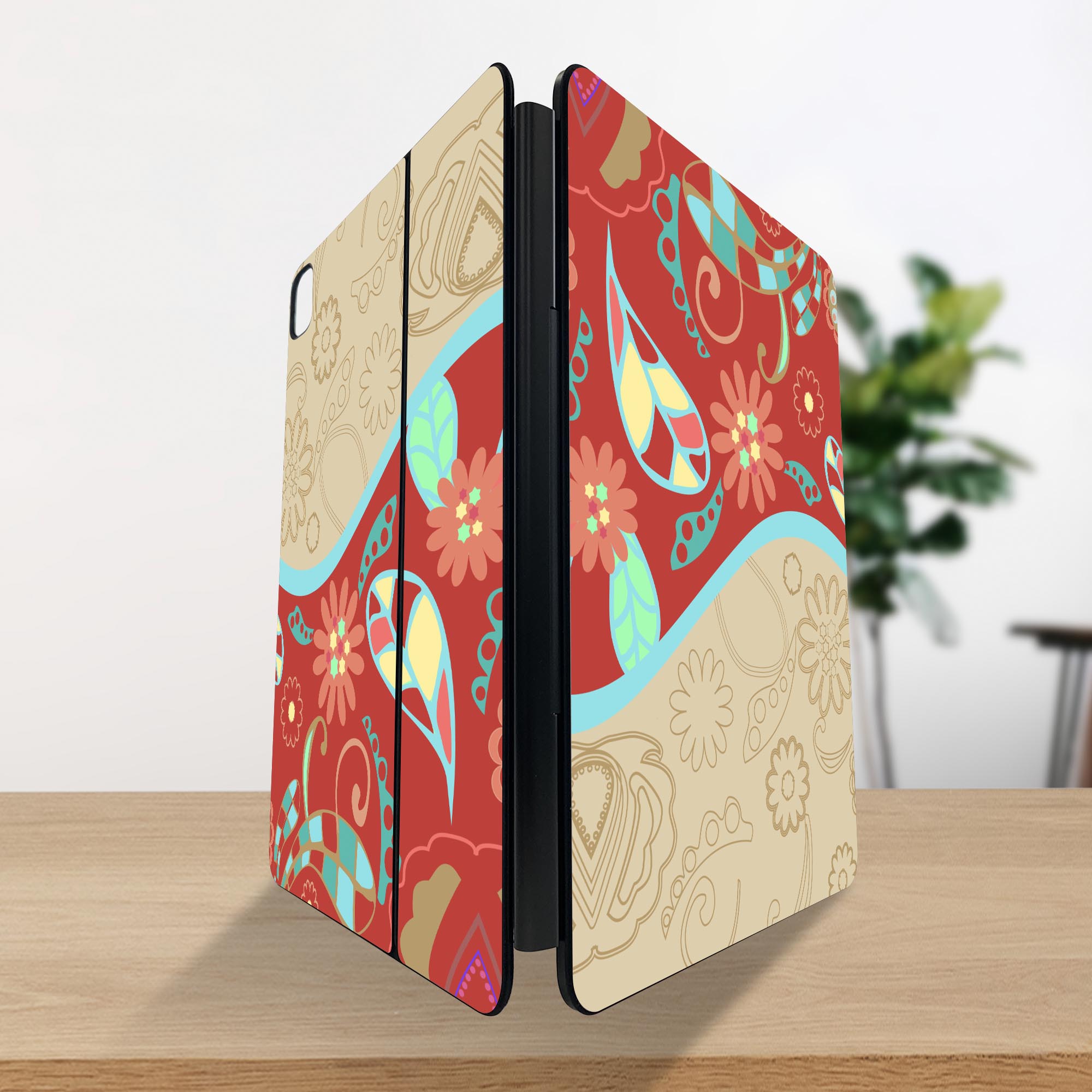 マジックキーボード 用 スキンシール 11インチ 13インチ iPad Pro11(M4) iPad Pro13(M4)用 2024年発売 第5世代 Magic Keyboard 対応 前面 背面 保護シール 人気 花　　水色　赤　レッド　模様 007958