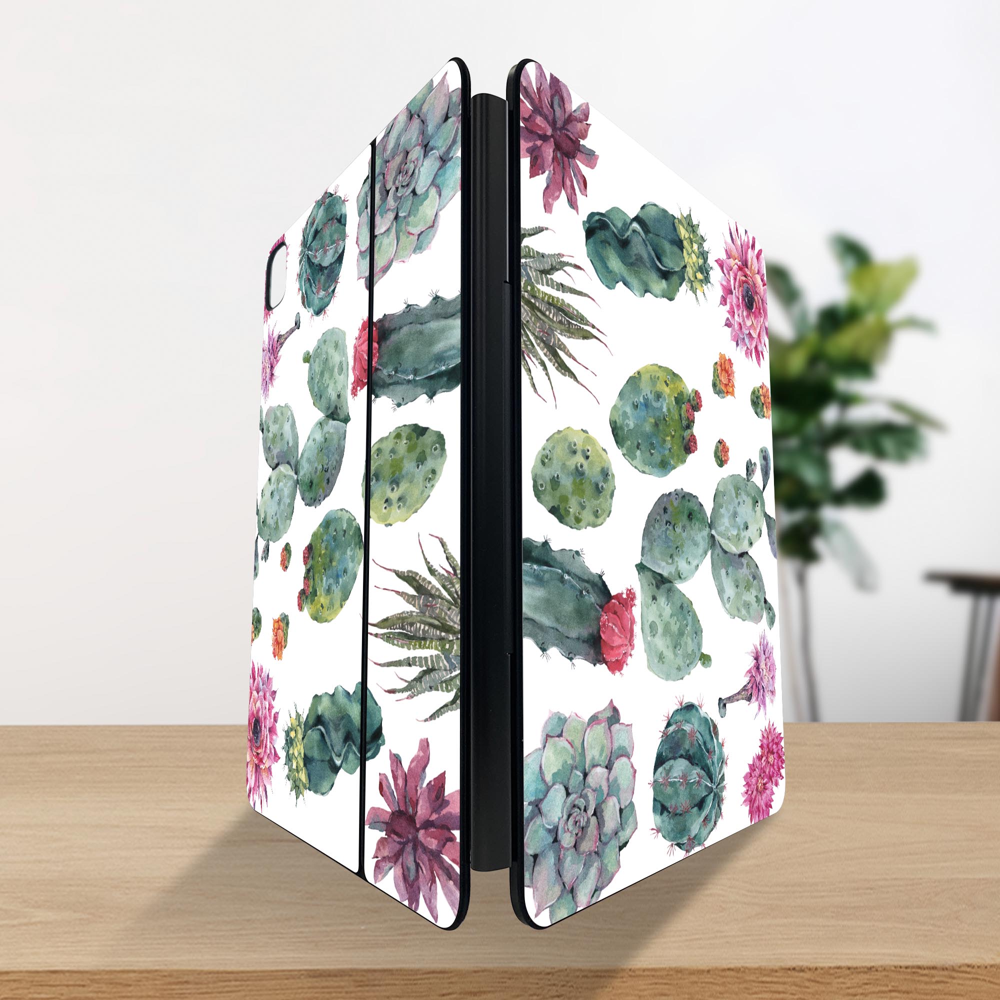 マジックキーボード 用 スキンシール 11インチ 13インチ iPad Pro11(M4) iPad Pro13(M4)用 2024年発売 第5世代 Magic Keyboard 対応 前面 背面 保護シール 人気 花　　サボテン 014334