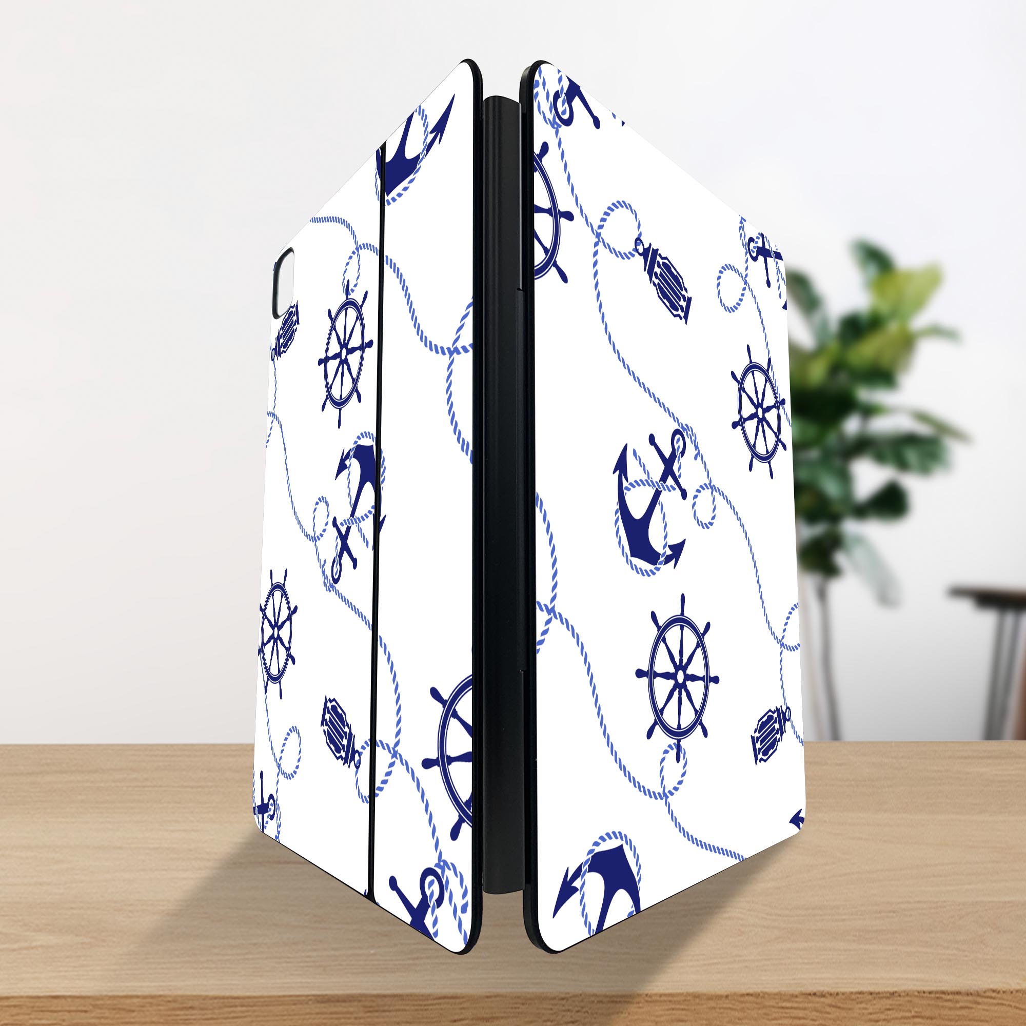 マジックキーボード 用 スキンシール 11インチ 13インチ iPad Pro11(M4) iPad Pro13(M4)用 2024年発売 第5世代 Magic Keyboard 対応 前面 背面 保護シール 人気 海　碇　船 014638