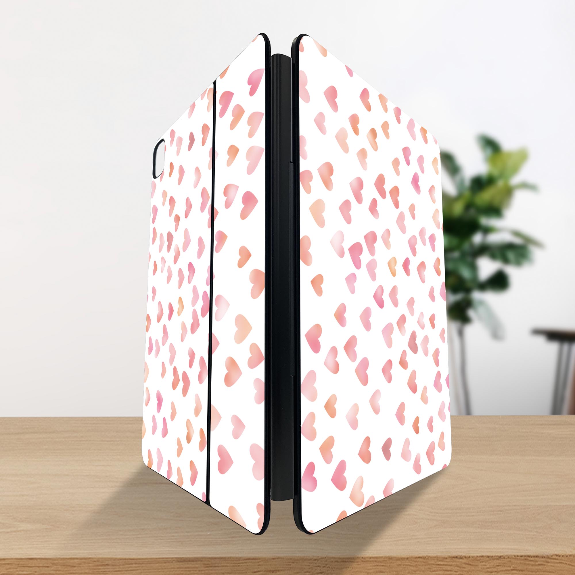 マジックキーボード 用 スキンシール 11インチ 13インチ iPad Pro11(M4) iPad Pro13(M4)用 2024年発売 第5世代 Magic Keyboard 対応 前面 背面 保護シール 人気 ハート　ピンク　かわいい 015569