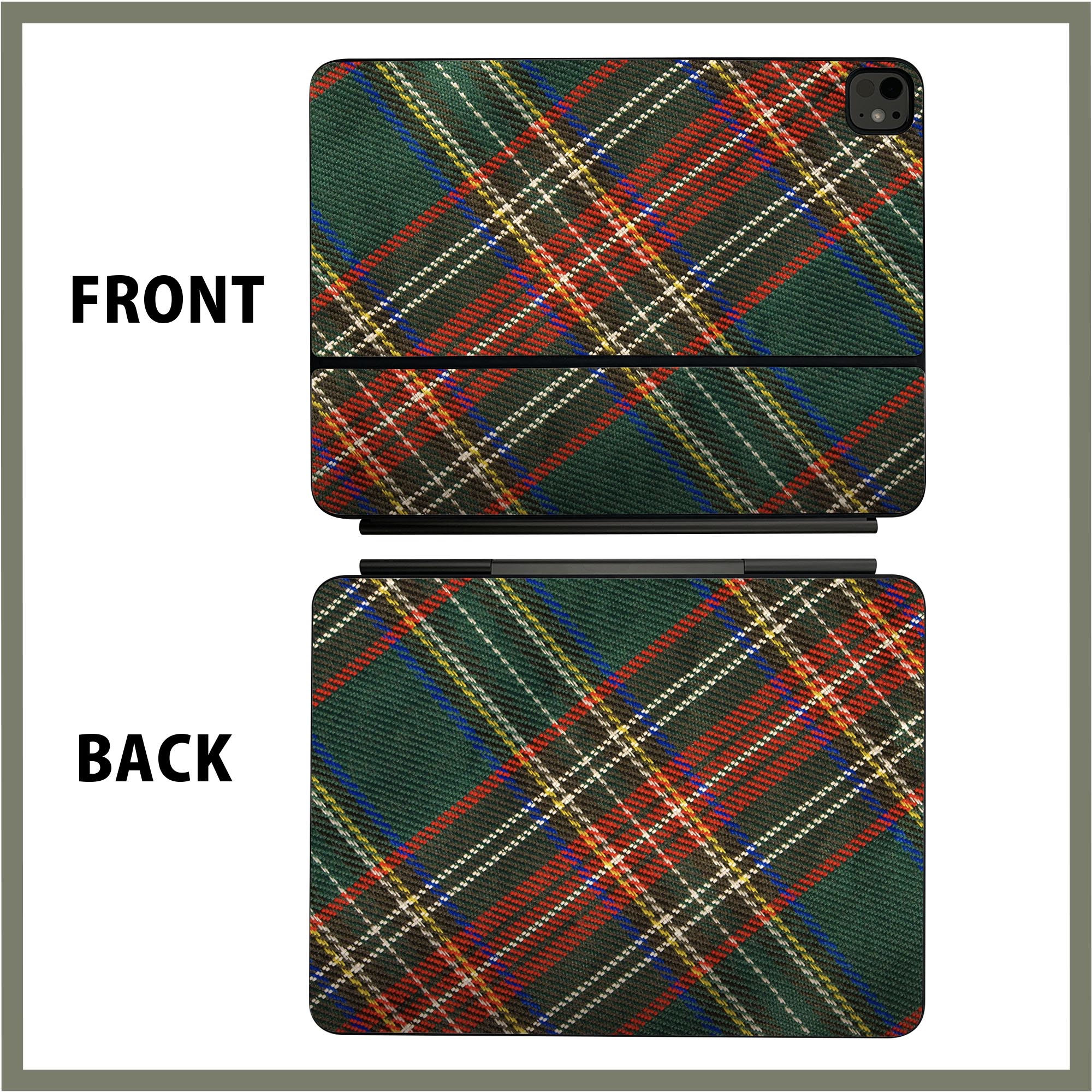 マジックキーボード 用 スキンシール 11インチ 13インチ iPad Pro11(M4) iPad Pro13(M4)用 2024年発売 第5世代 Magic Keyboard 対応 前面 背面 保護シール 人気 チェック　 001628 3