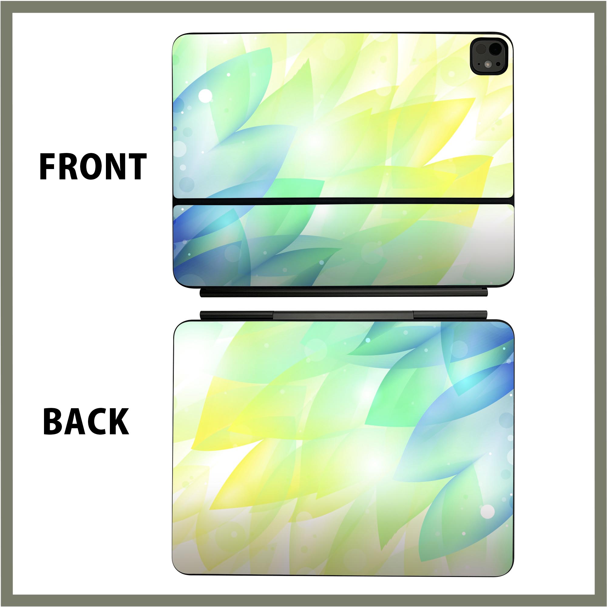 マジックキーボード 用 スキンシール 11インチ 13インチ iPad Pro11(M4) iPad Pro13(M4)用 2024年発売 第5世代 Magic Keyboard 対応 前面 背面 保護シール 人気 花　キラキラ 001756