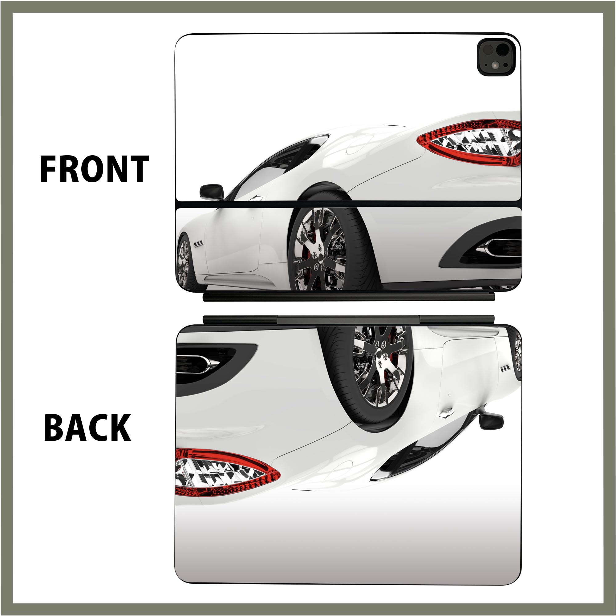 マジックキーボード 用 スキンシール 11インチ 13インチ iPad Pro11(M4) iPad Pro13(M4)用 2024年発売 第5世代 Magic Keyboard 対応 前面 背面 保護シール 人気 車　写真 002847