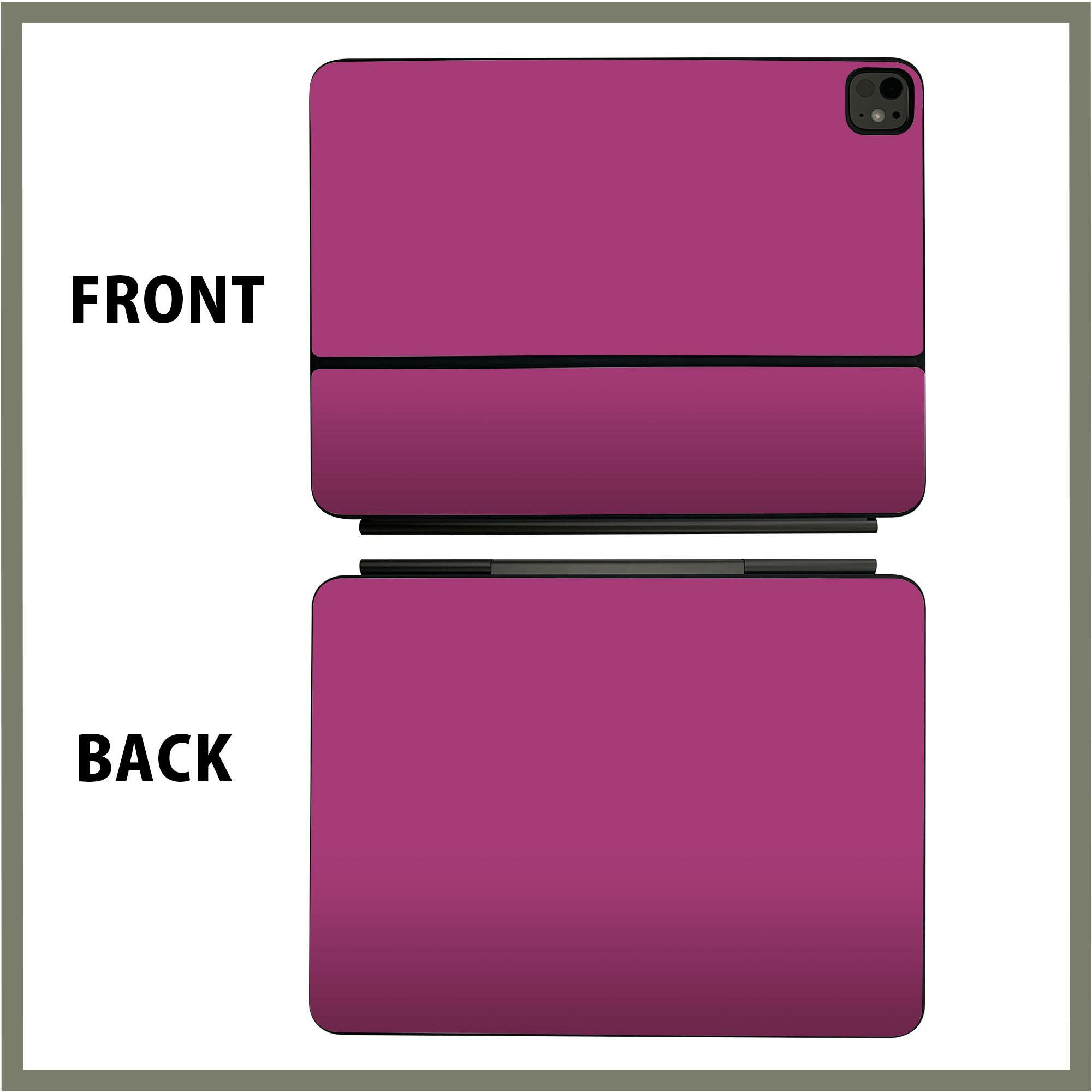 マジックキーボード 用 スキンシール 11インチ 13インチ iPad Pro11(M4) iPad Pro13(M4)用 2024年発売 第5世代 Magic Keyboard 対応 前面 背面 保護シール 人気 シンプル　無地　紫 008989
